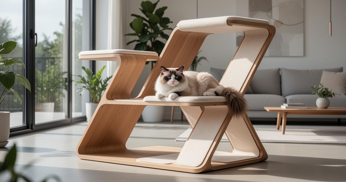 Catégorie arbre à chat design et contemporain : sélection d&rsquo;arbres muraux et XXL avec cachette pour votre félin